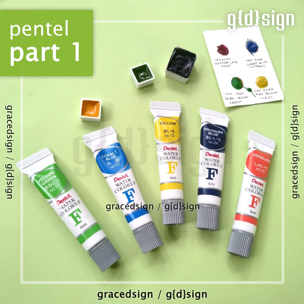 

Pentel Water Colour - Share Tube Cat Air Hand Poured Dot Card Mini Pan Half Pan Part 1
