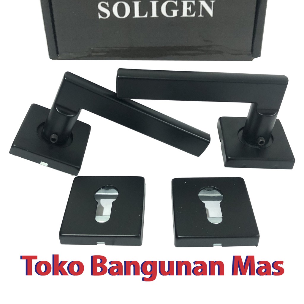 Handle pintu Pisah Soligen Black Miimalis / Handle pintu Hotel Hitam / Handle Minimalis Soligen