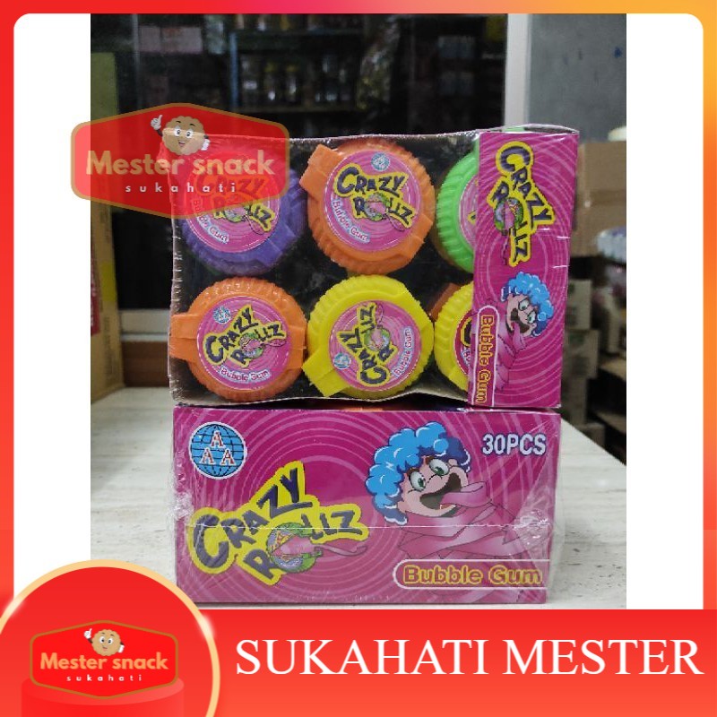 

Permen Crazy Roll Bubble Gum (1 pack isi 30 pcs)