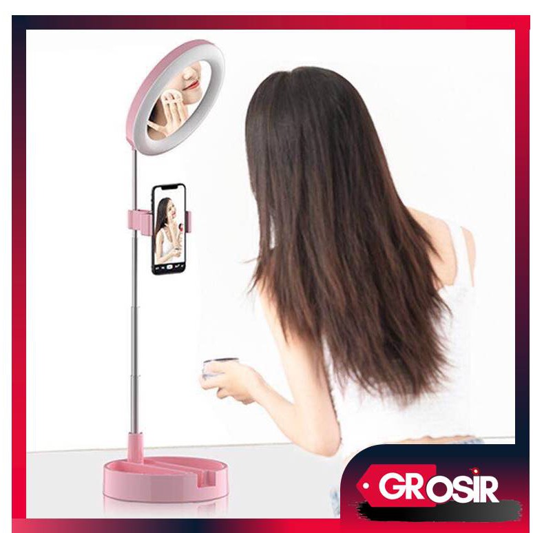 Grosir - R781 RingLight Cermin Holder HP / Selfie Ringlight / Kaca MakeUp /  Live Tiktok Led Light