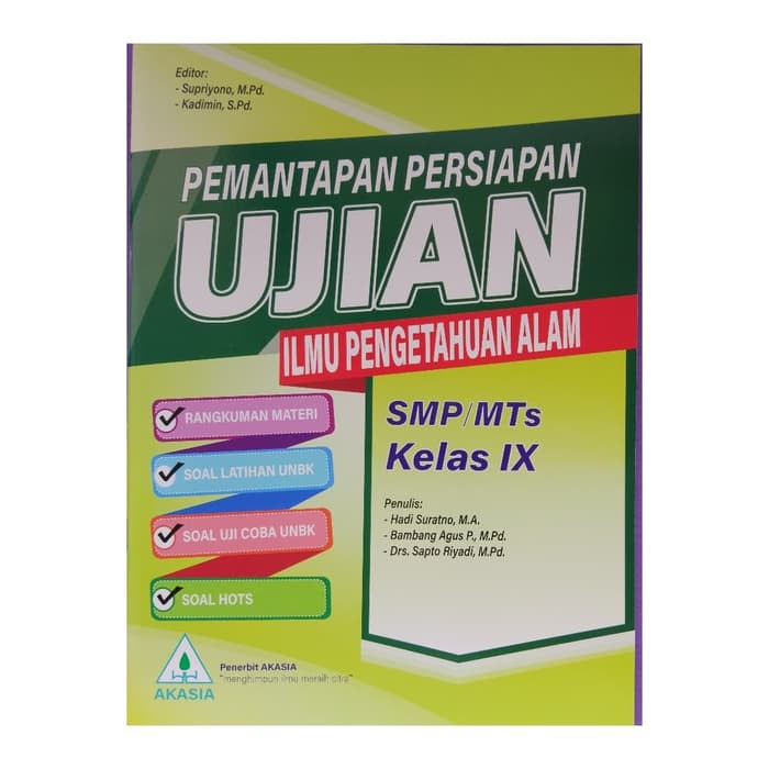 Buku Pemantapan Persiapan Ujian Nasional Akasia Kelas Ix Ipa Shopee Indonesia