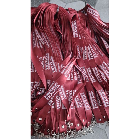tali id card 2 cm sablon 1 warna langsung kait minim 50pcs