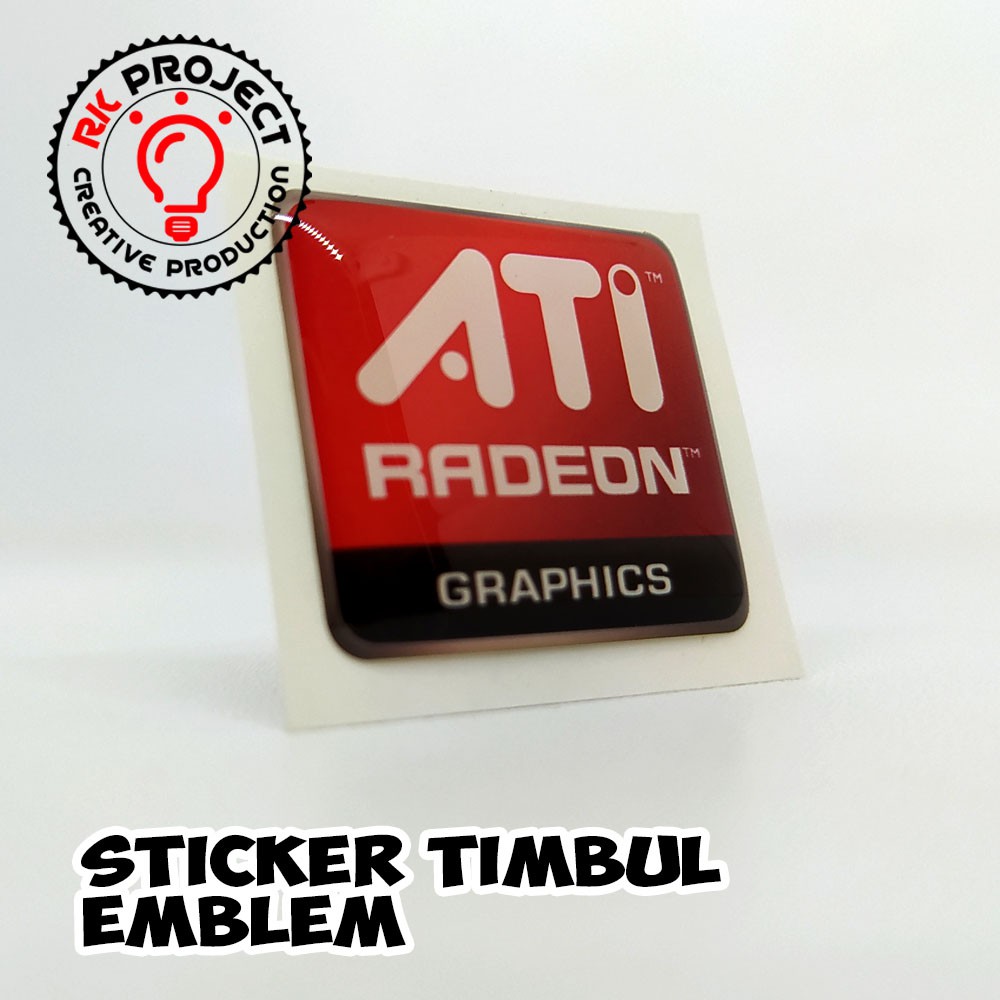 ATI RADEON Sticker Timbul Emblem Resin Lentur