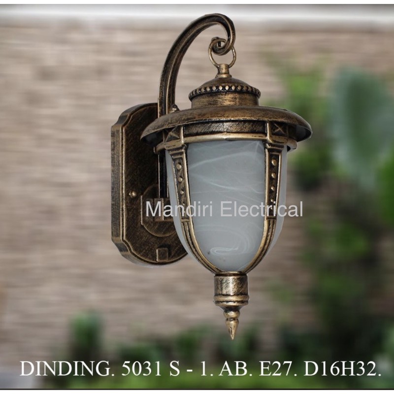 Lampu Dinding/Lampu Outdoor/Lampu Tempel /Lampu Taman/Lampu Tidur / Lampu Pilar/ Lampu Antik 5031/1 Gold/black