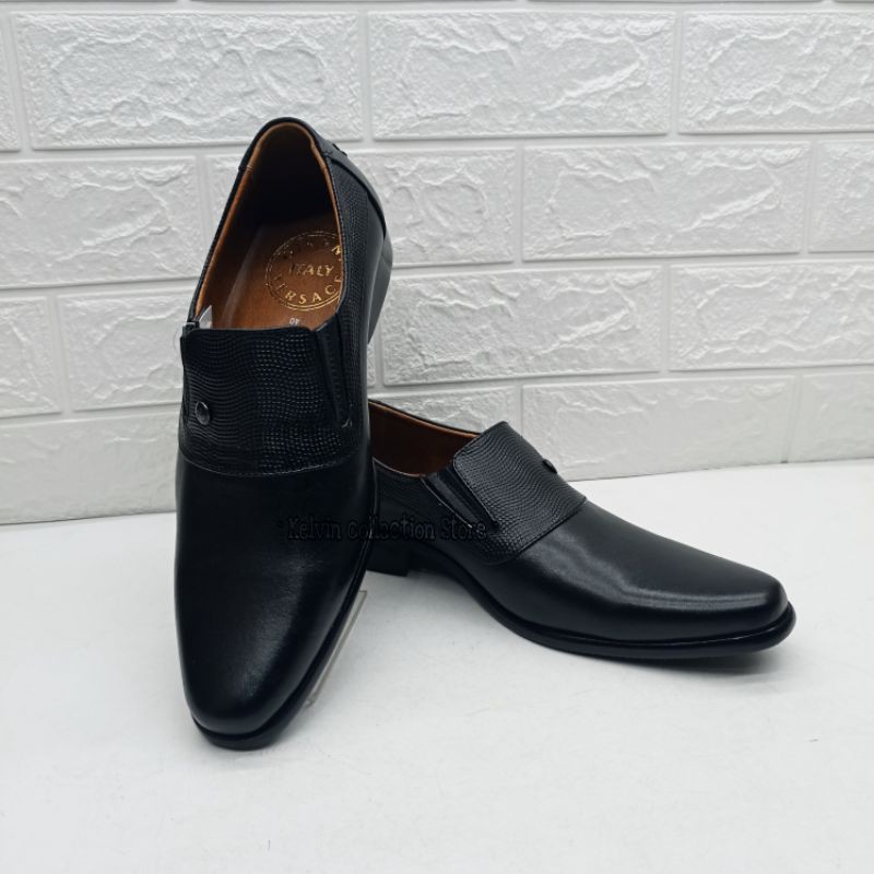 GIANNI VERSACE 4412 - Sepatu Fantofel Pria Bahan Kulit Sapi Asli / Sepatu Formal Pria | Kelvincstore