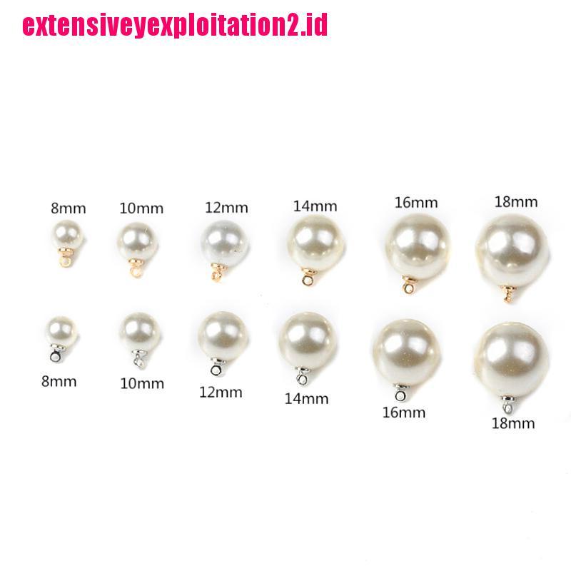 10pcs / lot Liontin Mutiara Bulat Untuk Membuat Perhiasan Gelang / Anting