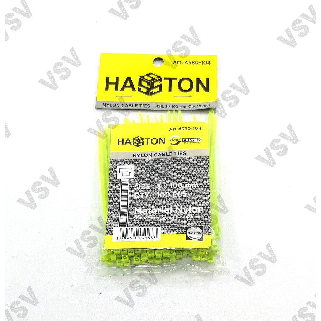 Hasston Kabel ties 3x100mm hijau 4580-104 Nylon Cable ties