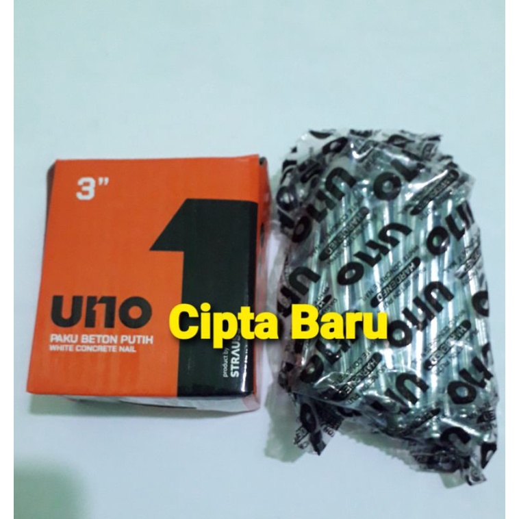 Paku Beton/Paku Cor/Paku Tembok/Paku Baja Putih Tajam Merk UNO 3"(panjang 7,5cm) HARGA PER KOTAK