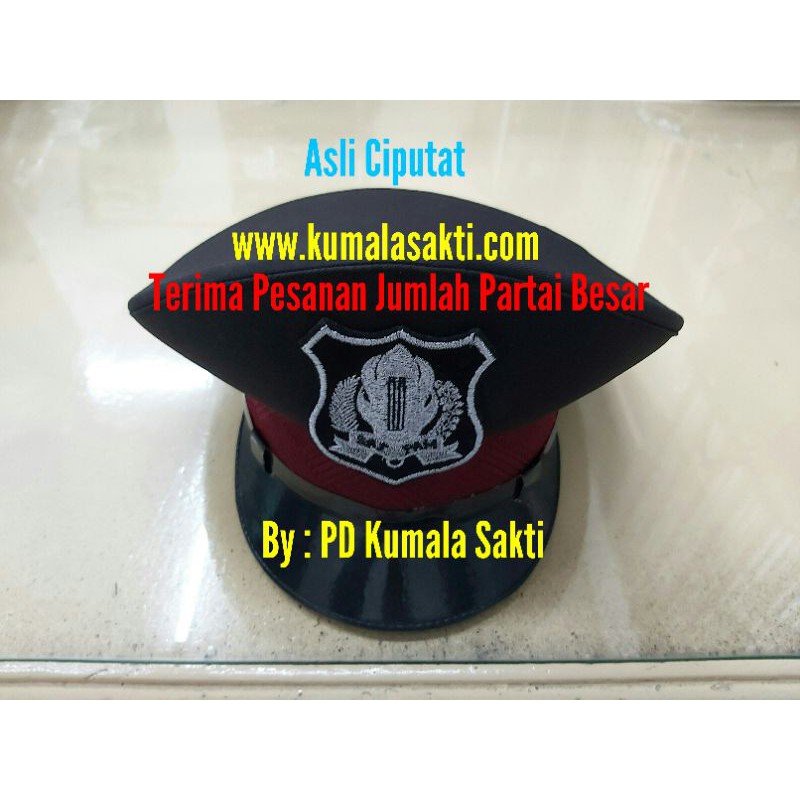 Topi Pet Satpam Ciputat Asli Coklat Pelaksana|Pet PDH Security|Topi Jala|Kaos Satpam|Pangkat Satpam