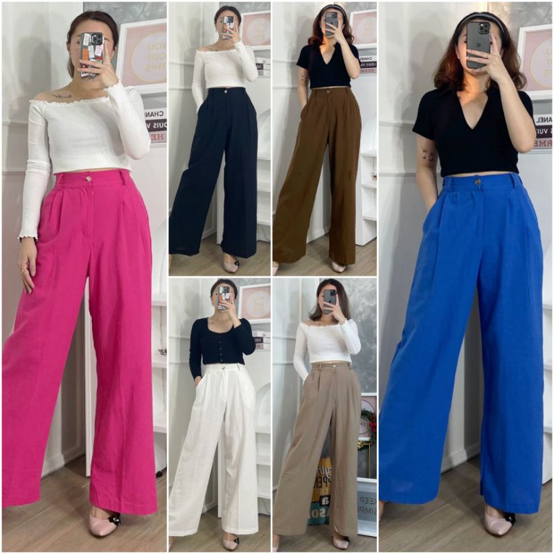 ⚡️CLEARANCE SALE ♡ ORIGINAL ! RIBKA LONG CULLOTE PANTS / CELANA KULOT PANJANG SAJA