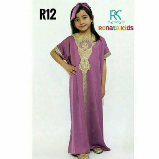 KAFTAN ANAK EMBROIDERY LAVENDER