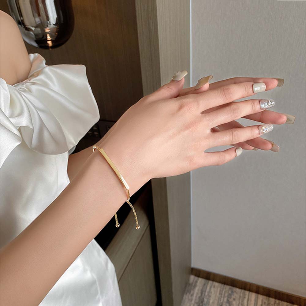 MXBEAUTY Charm Adjustable Bracelets Temperament Jewelry Gift Golden Wristband Women Pulling Elegant Girls Korean Style Simple Alloy/Multicolor