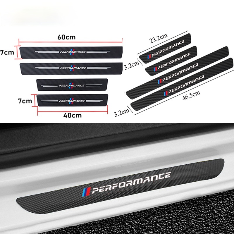 4pcs Stiker Sill Pintu Mobil Bahan Carbon Fiber Untuk Bmw E36 E46 E90 E60 E84 F30 F10 F48 F25 G20 G01 G05