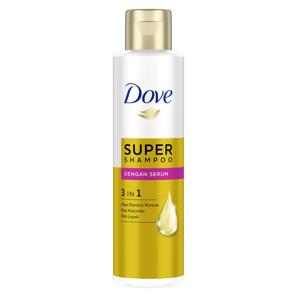 Dove 3 In 1 Super Shampoo Hair Serum 125Ml - Anti Lepek Anti Ketombe Anti Hair Fall-1
