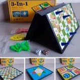 Mainan Ludo Magnet 3in1 Ular Tangga Chinese dan Checkers