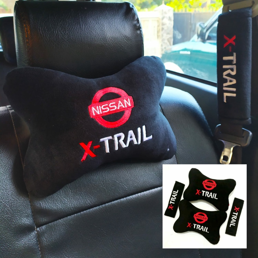 Bantal Headrest Sandaran Leher Mobil Logo Nissan Xtrail