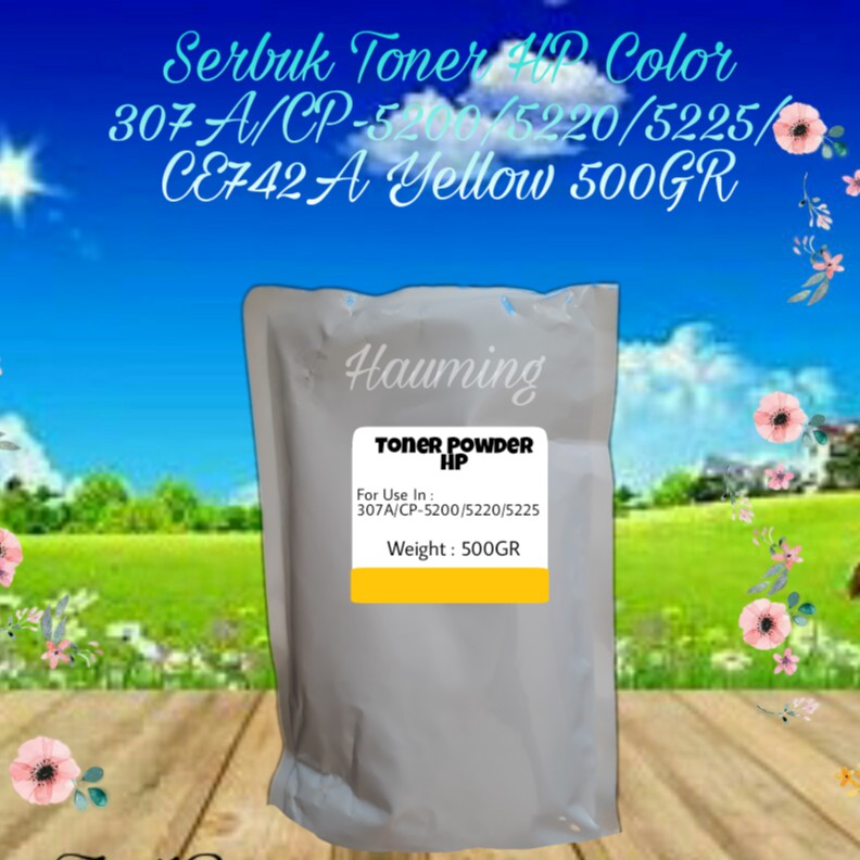 Serbuk Toner HP 307A CP5200 CP5220 CP5225 CP5225DN CP5225N CP5225XH CP-5225 CE742A Yellow 500gr