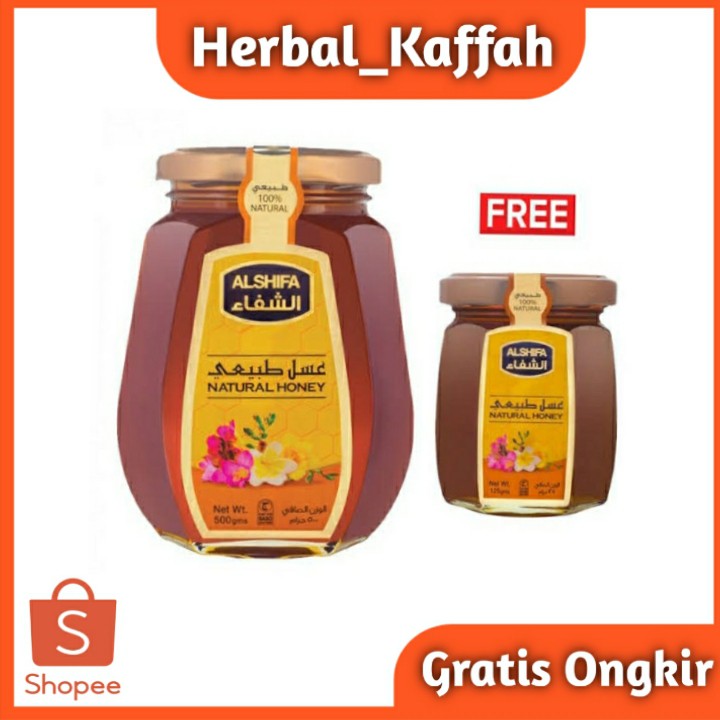 Madu paket Al shifa 500 gr free 125gr asli 100% original impor arab