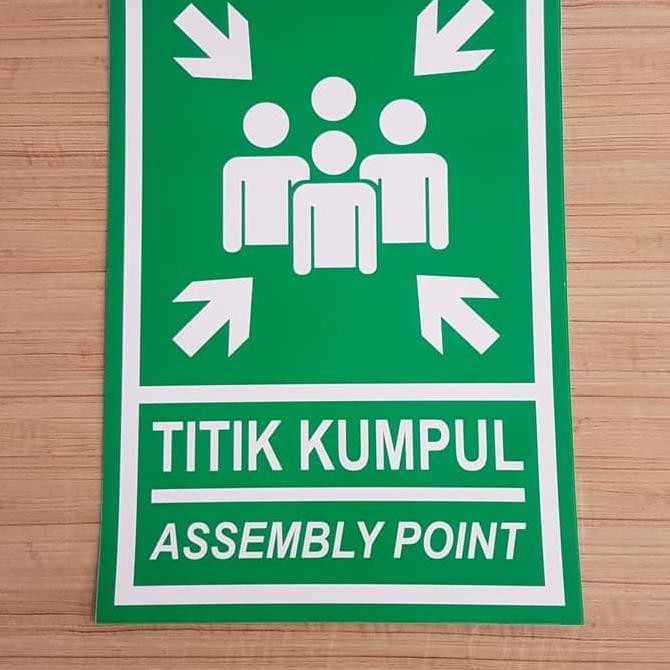 

✨BISA COD✨ TITIK KUMPUL ASSEMBLY POINT STICKER LABEL K3 RAMBU 30X20CM