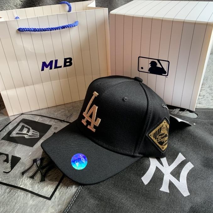 Topi Baseball - Baseball Cap LA MLB Dodgers Logo Gold Original 100%