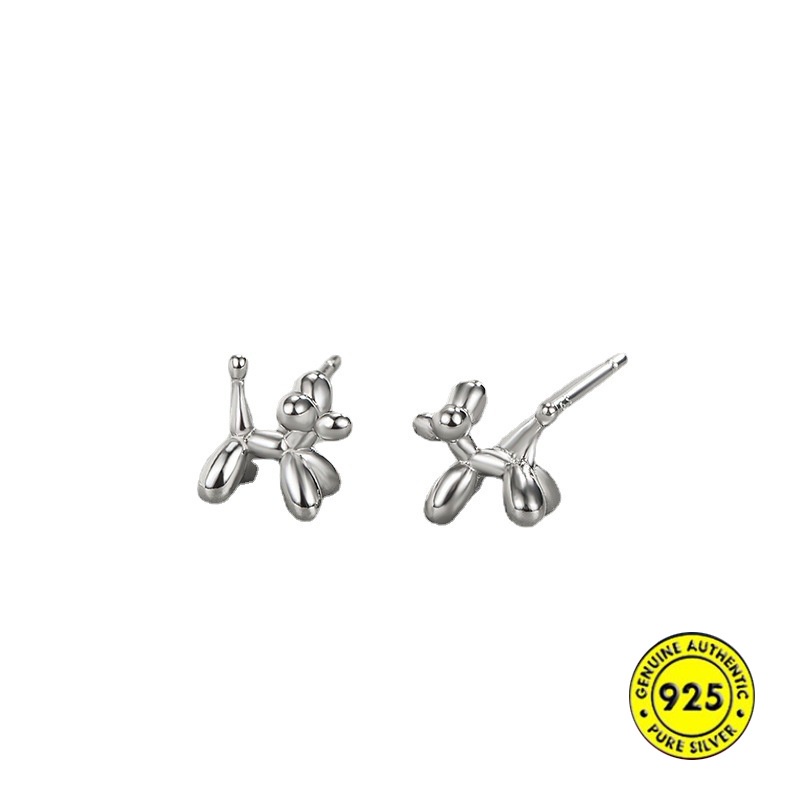 Anting Stud Sterling Silver Bentuk Balon Anjing Untuk Wanita