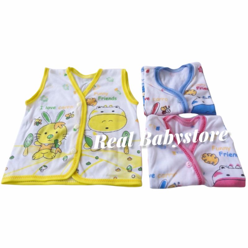 6Pcs Baju Yukensi Bayi KATUN Kancing Depan