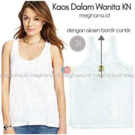 GROSIR 12 PCS KAOS DALAM WANITA KATUN KN XL XXL