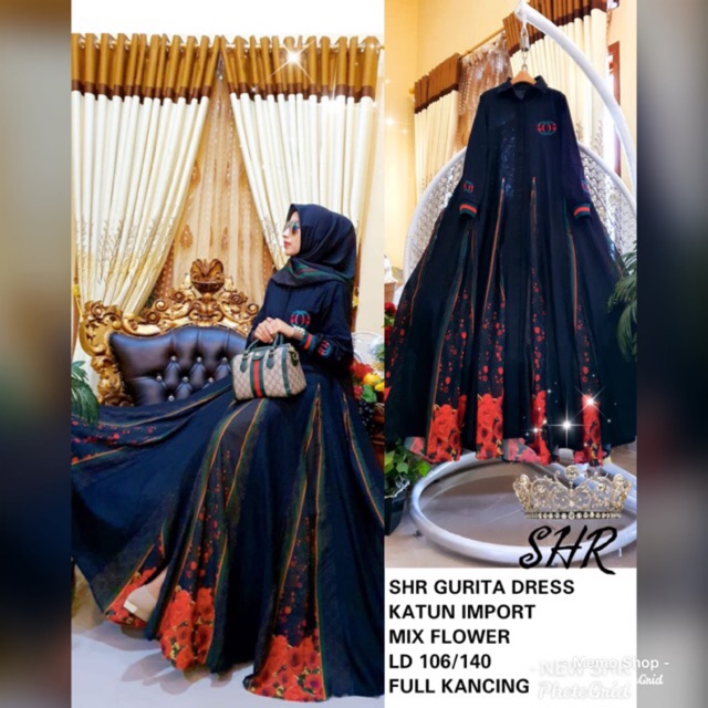 SYAHIRA GAMIS BUNGA GURITA ORI SHR 100%