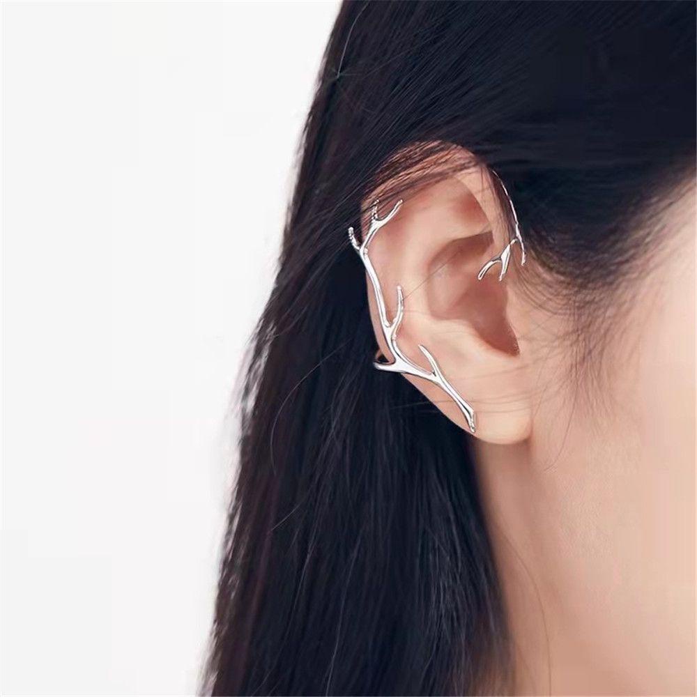 Preva Cabang Manset Telinga Perhiasan Perhiasan Elves Ear Clip Tanpa Tindik Fake Piercing