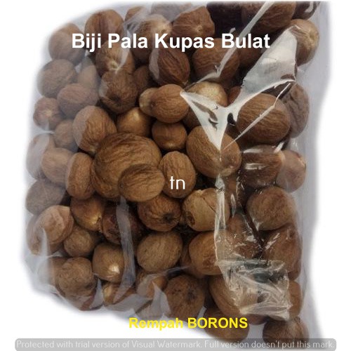 Biji Pala Kupas Bulat 250 gr, 500 gr, 1 kg