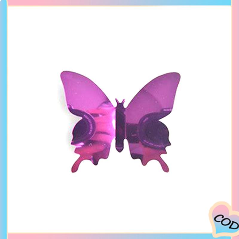 COD❤️ Tiga -Dimensi Pet Mirror 3D Butterfly Wall Sticker Stiker Ruang Tidur Ruang Ruang Ruang Belajar Studi-A.one