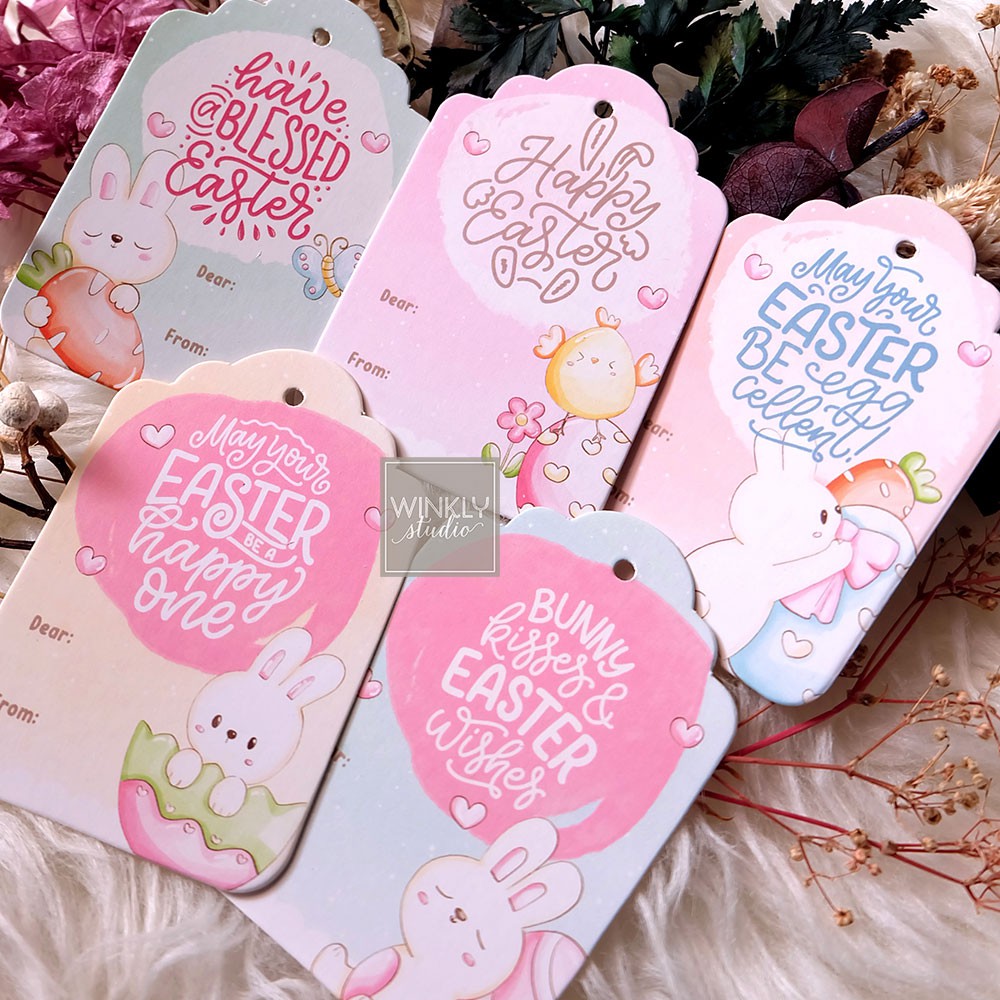 25pcs Hang Tag Easter Hangtag Card Mini Kartu Ucapan Paskah