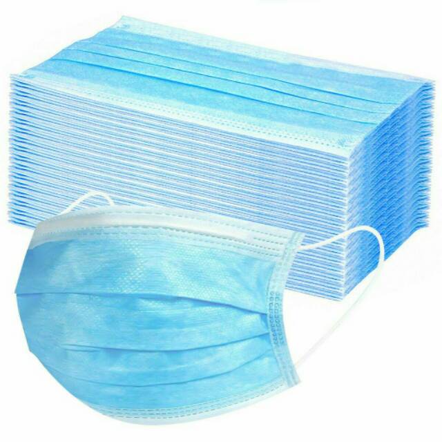 TERMURAH! Masker Medis 3ply 50pcs Earloop Disposable Mask Masker non Surgical mask Masker Korea biru