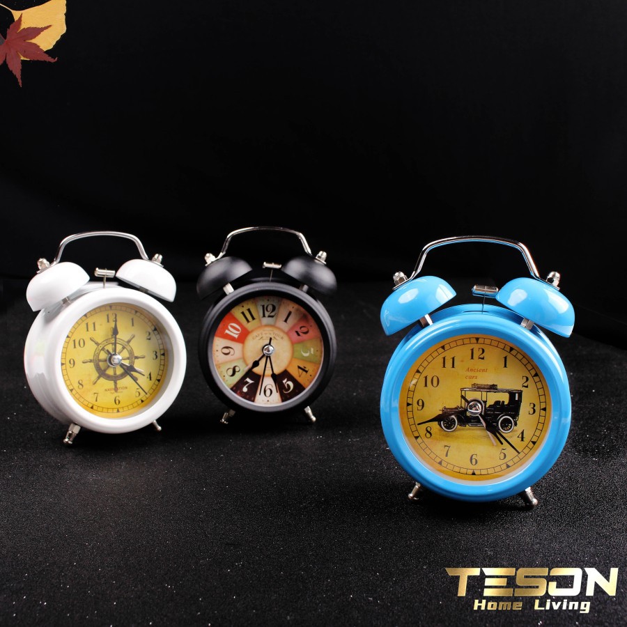 Jam Weker Kring Motif Klasik Vintage Beker Meja Analog Alarm Clock