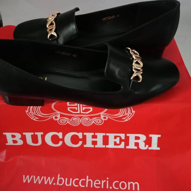  NEW BUCCHERI ORIGINAL SEPATU  KERJA HITAM BLACK SIZE 40 