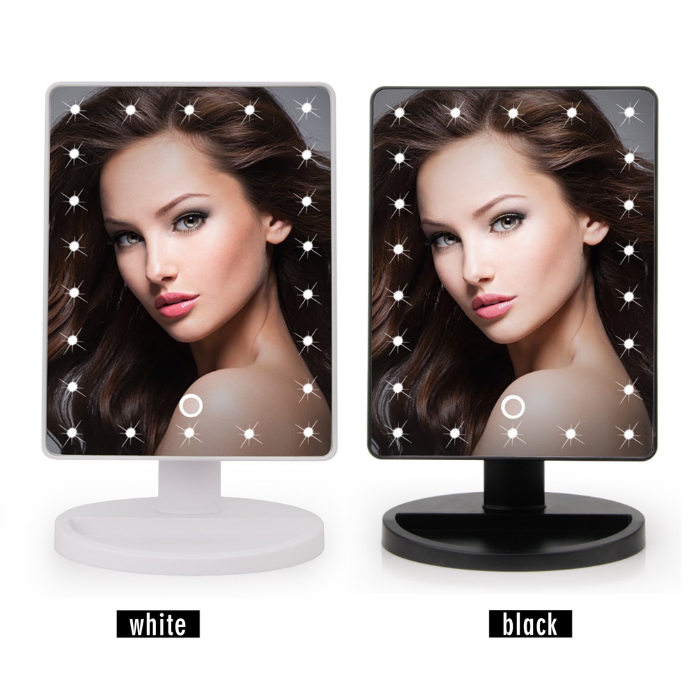 Cermin Makeup Professional Salon 22 LED Semua Lebih Glow, LED Touch Screen Makeup Mirror Professional Vanity Mirror With 22 LED Lights Health Beauty Adjustable Countertop 180 Rotating Led Light Makeup Mirror Storage LED Face Mirror Adjustable Touch Dimmer