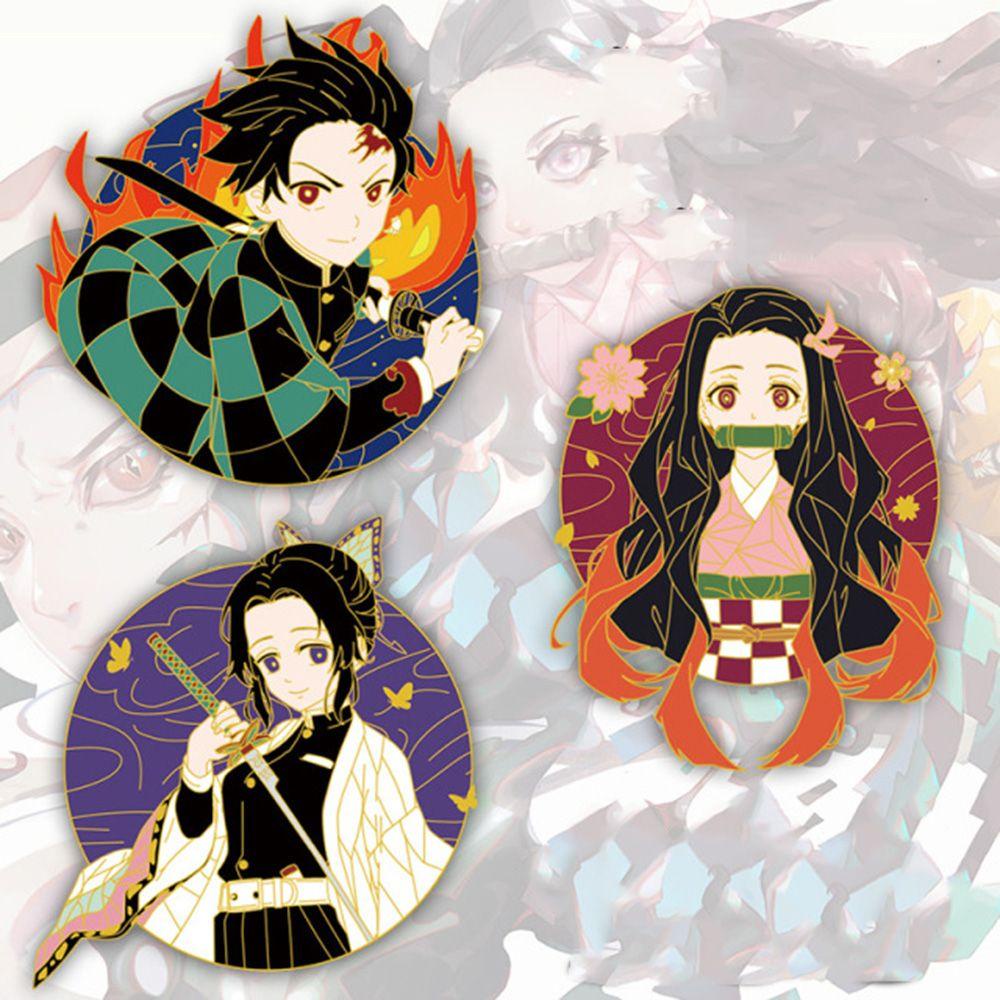 Pin Enamel Nanas Mode Tsuyuri Kanawo Aksesori Cosplay DIY Perhiasan Demon Slayer