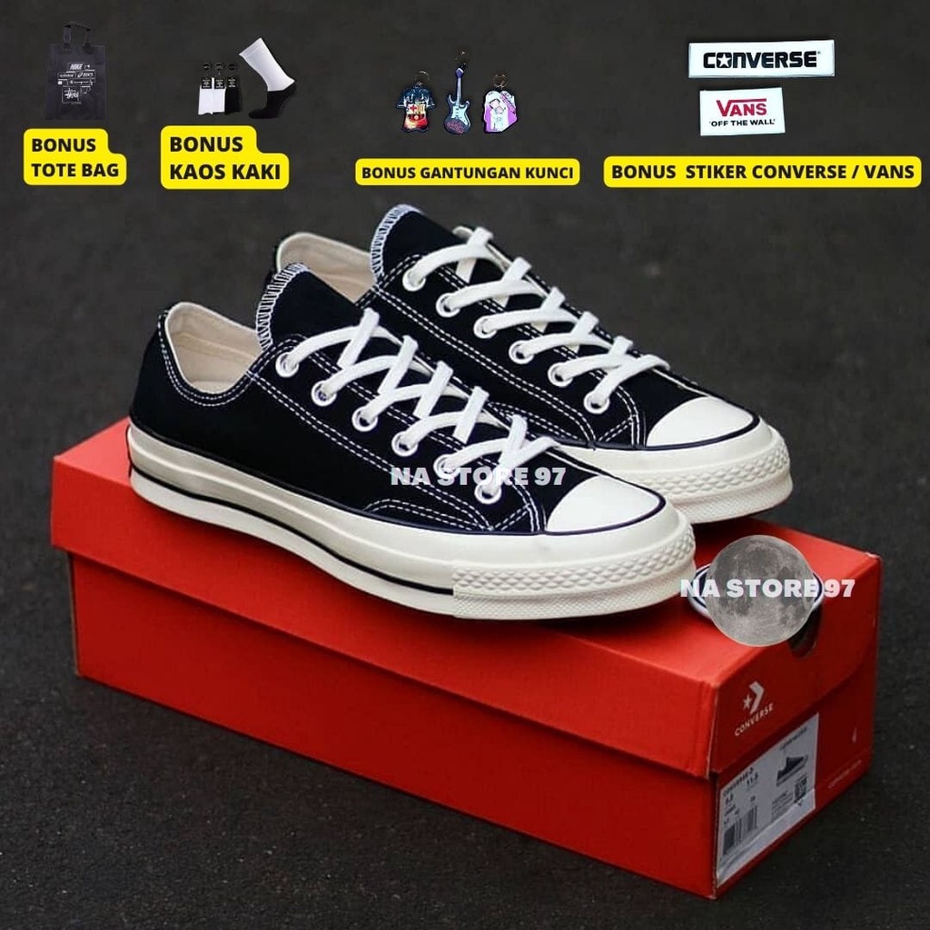 SEPATU C0NVERSE 70S BLACK WHITE OX PREMIUM BNIB MURAH