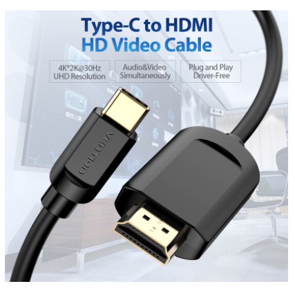 Vention USB Type C to HDMI 1.5M Thunderbolt 3 CGU 1.5 Meter USB-C to HDMI USB C