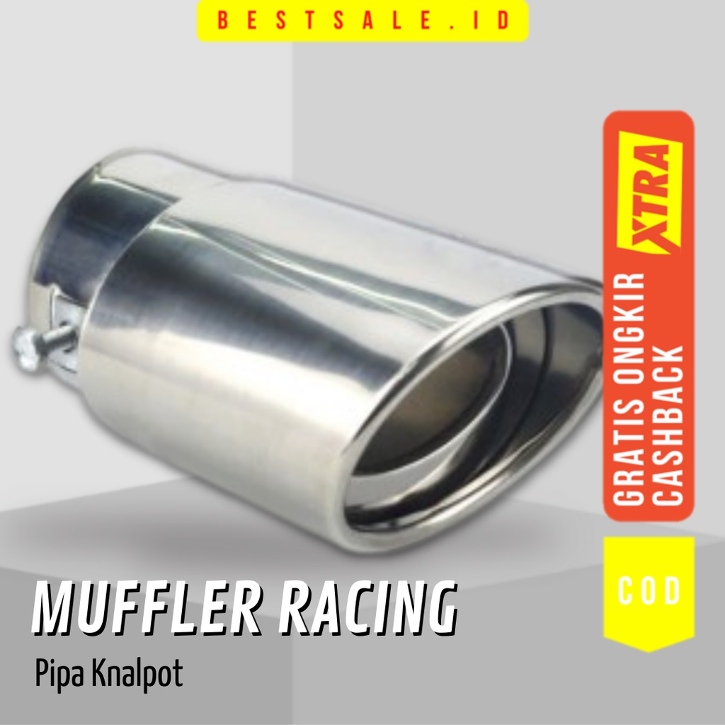 Muffler Ujung Pipa Knalpot Mobil Racing Silver - Knalpot Mobil Stainless Steel