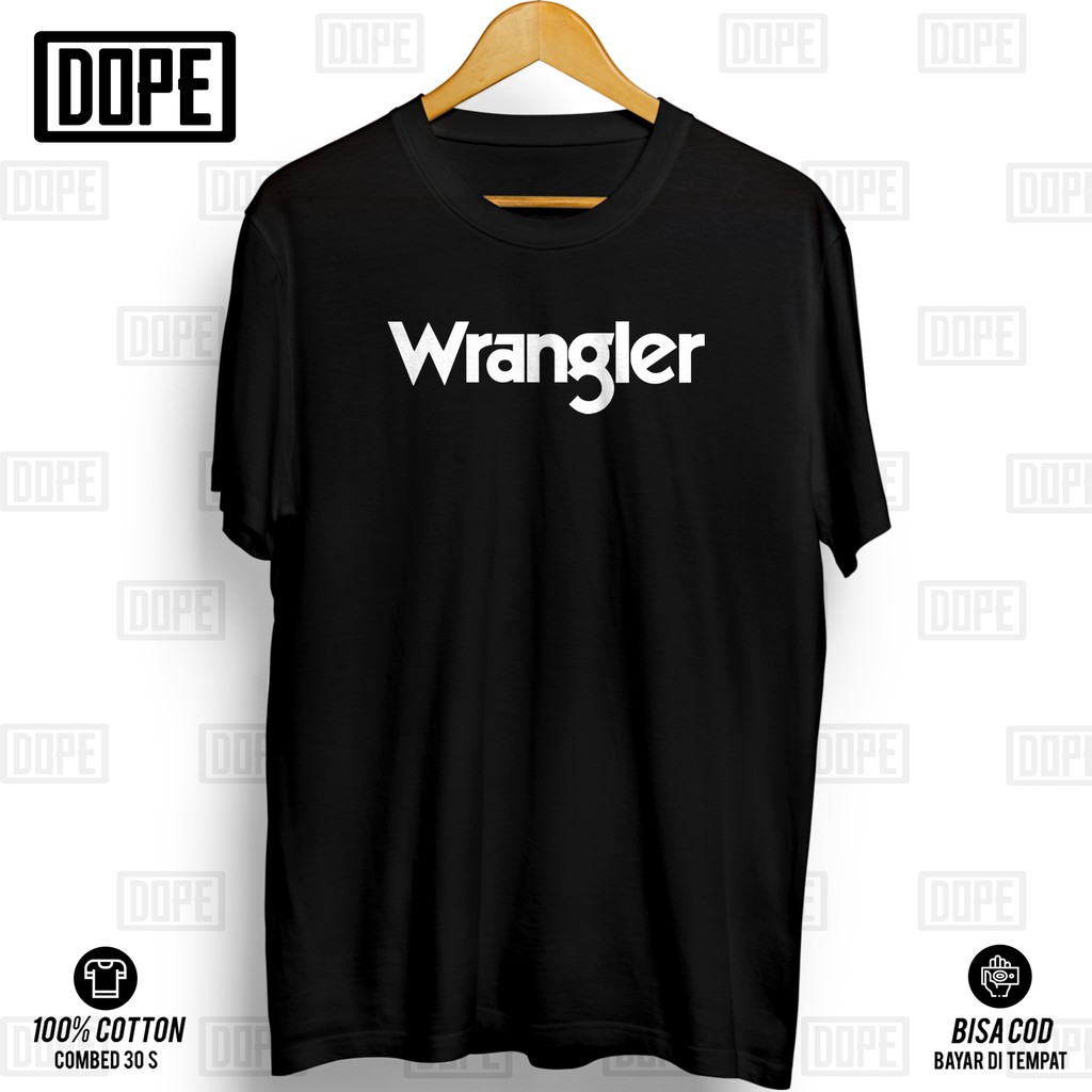 BAJU KAOS PRIA Kaos Wrangler Premium Branded Kaos Distro Baju Pria Wanita Tshirt Cotton Combed 30s N
