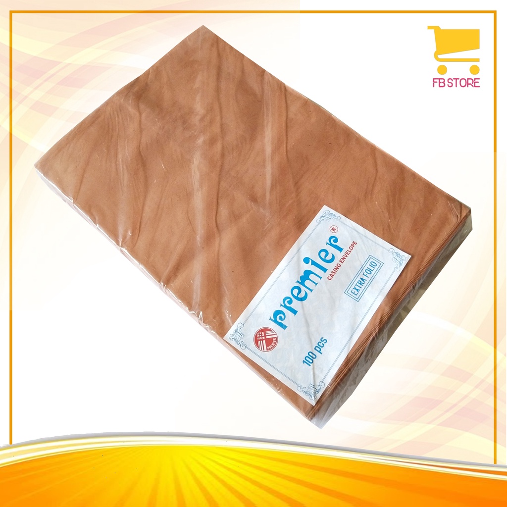 

Amplop Kertas Coklat Premier E Extra Folio Casing Envelope 40 x 28cm Per Pak