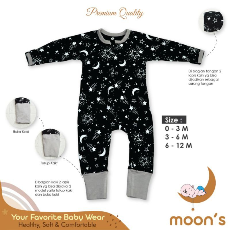 SLEEPSUIT DITA BABY/SLEEPSUIT MOONS/BAJU BAYI PREMIUM