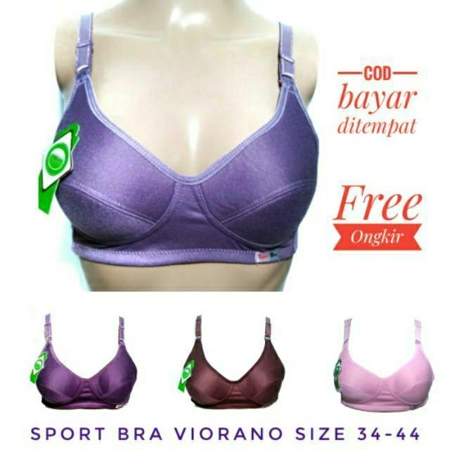 Sport Bra Viorano Hanna Jumbo Size 38 40 42 44 46 Bahan Adem Dan Tanpa Kawat Bh Wanita Murah Bra Cewek Kutang Ibu Pakaian Dalam Wanita