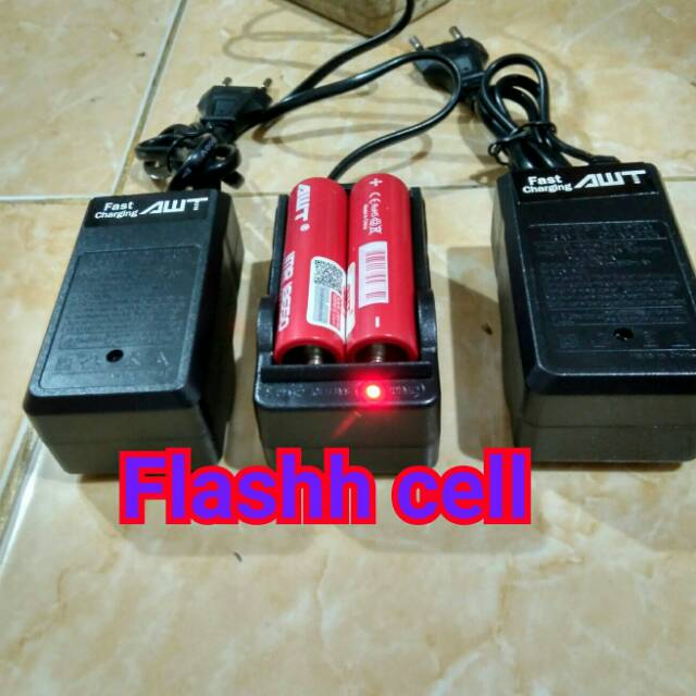 Charger Baterai Awt 2 Slot Kabel / Charger rokok elektrik, Senter, Vape