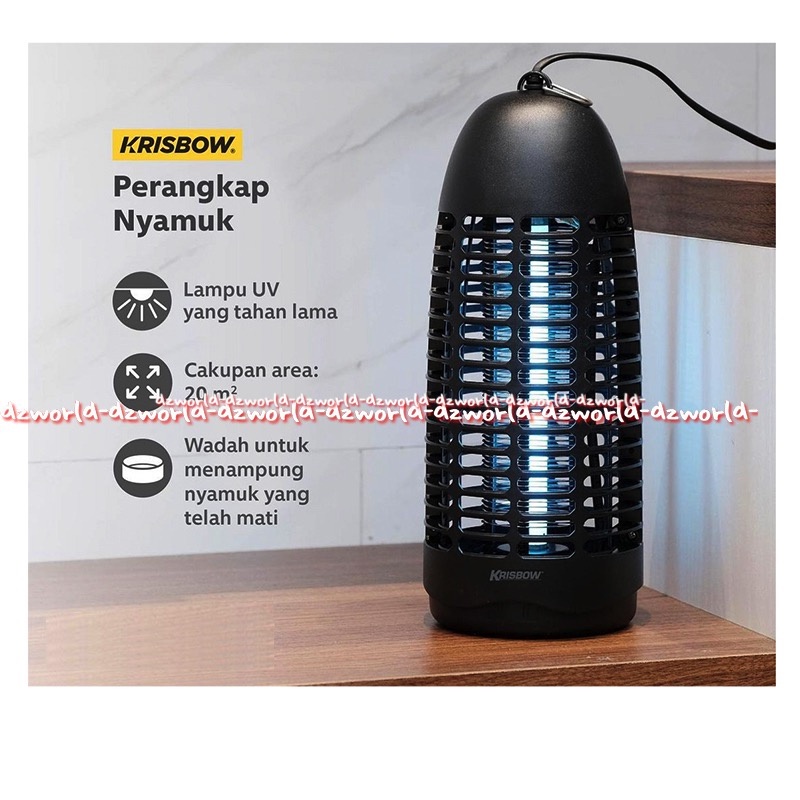 Krisbow Perangkap Nyamuk Lampu UV 6watt Js30 Mosquito Killer Black Hitam Alat Pengusir Nyamuk Lalat Serangga Dapat digantung