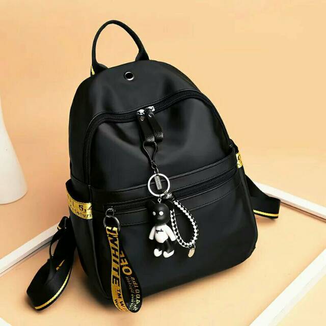 Tas Ransel Wanita Batam Kulit High Quality Cantik Dollyn Cabella Ransel List Kuning Import Premium