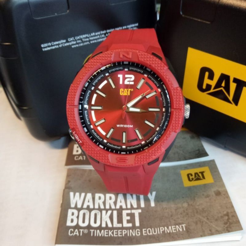 Jam Pria Caterpillar CAT P9.180.28.828 Rubber Merah Original Garansi Resmi