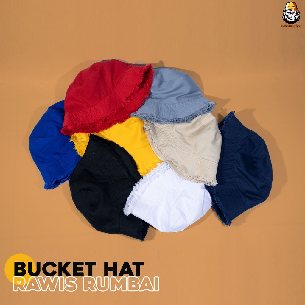 Topi Bucket Hat Polos Premium Rumbai Rawis Pria Wanita