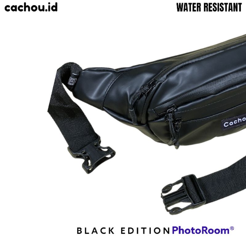 Waistbag Pria Cachou Black Edition Weazac